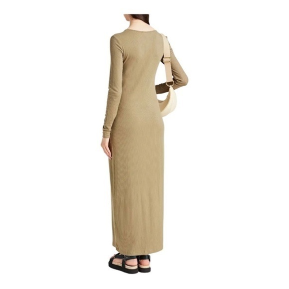 Samsoe Samsoe Patty Rib Long Sleeve Dress Covert Green - Picture 9 of 10